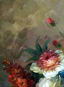 Baroque Floral Still Life With Roses And Peonies