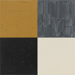 Triptych Of Ochre Passage, Slate Depth, And Fading Horizon Line — Laurent Fabre