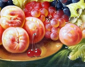 Baroque Fruit Still Life With Blue Bowl