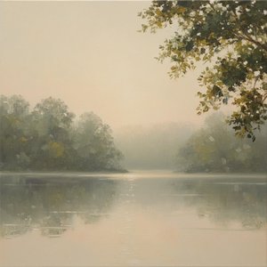 Whispers Of Sage: A Meditative Study In Mist And Silent Waters — Laurent Fontaine