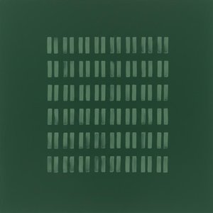 Rhythmic Echoes In Sage: A Meditative Study Of Forest Monochromatic Grids — Laurent Fabre, Neo-abstract Art