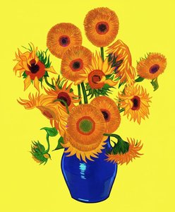 Radiant Solar Bloom In Cobalt Blue: A Singular Expression Of Vibrant Joy — Isabelle Dupuis