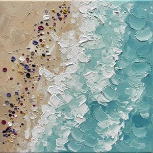 Ethereal Tides Of Ochre And Turquoise In A Sculptural Impasto Masterpiece — David Moreau