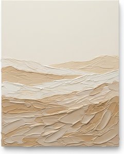 Ethereal Horizons In Sanded Relief: A Monumental Study Of Serene Textural Depth — David Moreau, Plaster & Texture Art