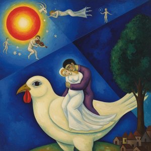 Celestial Embrace: A Nocturnal Fable In Cobalt And Gold — Marc Duvallier