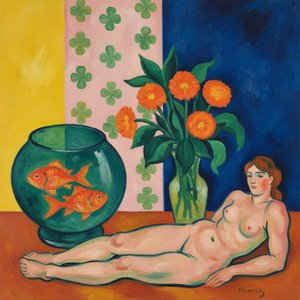 Azure Serenity And The Gilded Dance Of Form — Marc Duvallier, Fauvism
