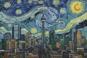 Celestial Spires: A Nocturnal Symphony Of Steel And Stardust — Hugo Faubert