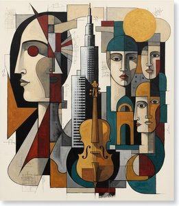 Architectural Echoes Of The Cello: A Monolithic Symphony In Ochre And Teal — Christian Noiret