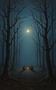 Embers of the Silent Grove: A Tonalist Nocturne