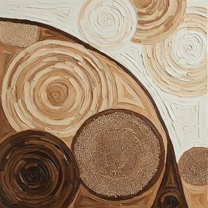 Earthen Echoes In Motion: A Monumental Study Of Sculptural Concentric Swirls And Earth Tones — David Moreau