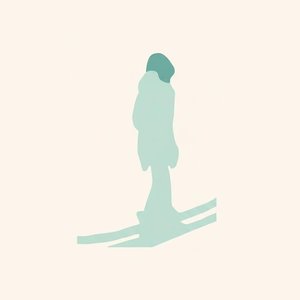 Serene Silhouette In Seafoam: Eine Singuläre Vision Minimalistischer Meditativer Einsamkeit — Laurent Bernard