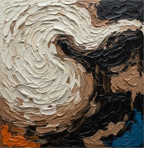 Celestial Vortex In Impasto: A Monumental Study Of Earth And Cerulean Motion — David Moreau, Plaster & Texture Art