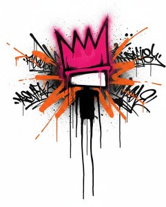 Monarch Of Chaos: A Radiant Explosion Of Magenta And Urban Calligraphic Energy — Laurent Girard