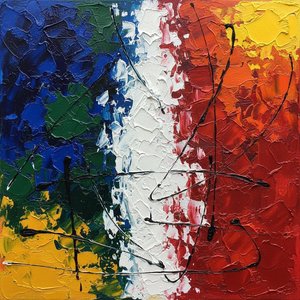 Fragmented Chromatic Tensions In A Tripartite Study Of Visceral Impasto Texture — Laurent Lefèvre, Abstract Expressionism