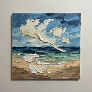 Ethereal Tides Of Ochre And Navy In Sculptural Impasto Relief — David Moreau, Contemporary Abstract