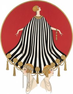 Striped Cloak And Golden Ornaments Within A Crimson Medallion — Valentin Laurent De Courcey