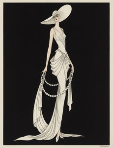 Cascading Pearls And The Silhouette Of A Wide-brimmed Hat — Valentin Laurent De Courcey