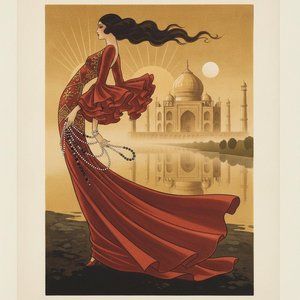 Golden Sunburst Over The Terracotta Taj Mahal — Valentin Laurent De Courcey
