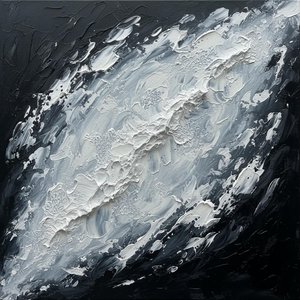 Monochromatic Surge: A Monumental Study Of Kinetic Light And Obsidian Shadows — Laurent Fabre, Neo-abstract Art