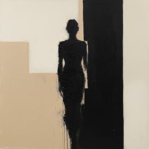 Monolithic Shadows In Perpetual Descent: A Singular Study Of Form And Void — Laurent Fabre, Neo-abstract Art (modern Abstract Compositions)