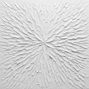 Radiant Monochromatic Expansion: A Sculptural Study In White Impasto And Radial Light — David Moreau
