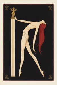 Crimson Cascade Leaning Against A Gilded Column — Valentin Laurent De Courcey