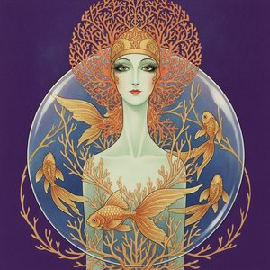 Golden Carp And Dendritic Crown Within A Violet Orb — Valentin Laurent De Courcey