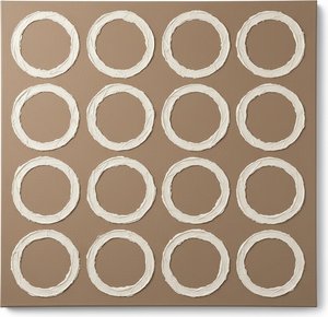 Rhythmic Resonance In Taupe: A Monolithic Study Of Textured Geometric Serenity — Laurent Vionnet, Minimalist Art