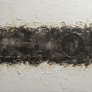 Monolithic Strata: An Impasto Study Of Eroded Shadows And Eternal Silence — David Moreau, Contemporary Abstraction