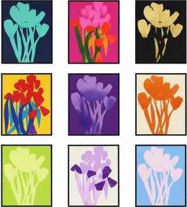 Simetría Cromática: Una Rejilla Meditativa De Nueve Siluetas Botánicas En Armonía Vibrante — Élise Muller