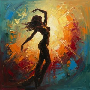 Ethereal Radiance: A Singular Silhouette Amidst An Explosive Symphony Of Light — Christian Noiret, Contemporary Abstract Expressionism