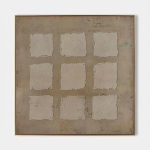 Fragmented Echoes Of Antiquity In A Monochromatic Grid Of Weathered Stone — David Moreau, Plaster & Texture Art