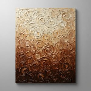 Ethereal Earth Spirals: A Monumental Study In Sculptural Umber And Ivory Impasto — David Moreau, Contemporary Abstract