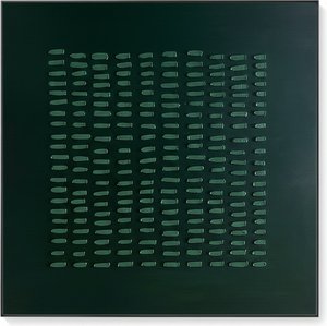 Rhythmic Echoes In Forest Green: A Meditative Study Of Organic Geometric Order — Laurent Vionnet, Minimalist Art