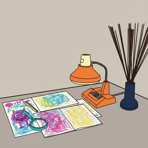 Spontaneous Reverie: An Orchestration Of Vibrant Scribbles And Geometric Stillness — Louis Cartier