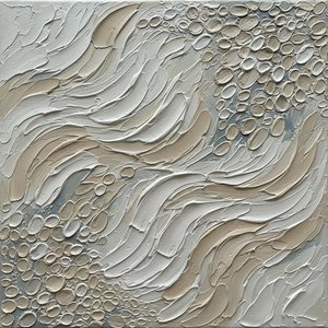 Ethereal Currents In Sculptural Relief: A Monochromatic Study Of Organic Motion — David Moreau, Plaster & Texture Art