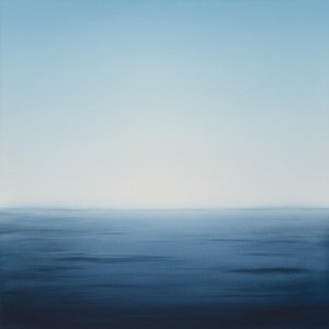Ethereal Horizon: A Singular Study Of Infinite Blue And Silent Mist — Laurent Vionnet, Minimalist Art