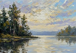 Ethereal Shoreline In Impasto: A Singular Vision Of Serene Twilight Light — Christian Noiret