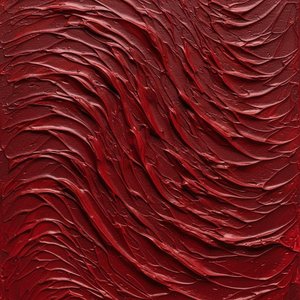 Crimson Rhythms In Deep Impasto: A Monumental Study Of Sinuous Scarlet Shadows — David Moreau