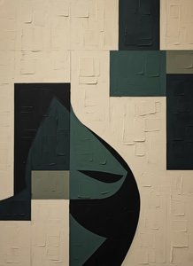 Monolithic Silence: A Tiled Study Of Earthly Shadows And Organic Form — Laurent Fabre, Neo-abstract Art (modern Abstract Compositions)