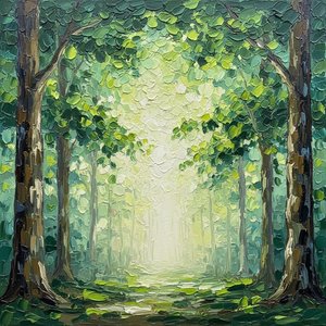 Ethereal Verdant Gateway: A Singular Vision Of Luminous Forest Light And Texture — Christian Noiret