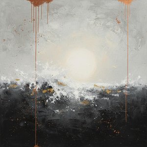Celestial Convergence In Charcoal And Copper: A Monumental Study Of Light And Gravity — Christian Noiret