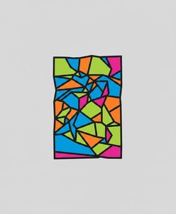 Prismatic Fragments In Motion: A Singular Mosaic Of Vibrant Geometric Spontaneity — Chloé Tessier