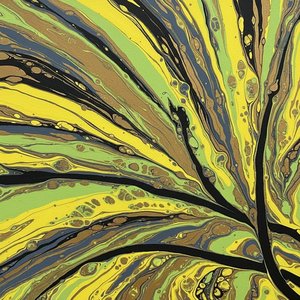 Radiant Kinetic Flow: An Expansive Symphony Of Obsidian And Luminous Ochre Veins — Laurent Fabre, Neo-abstract Art