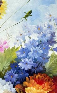Romantic Floral Bouquet In Golden Vase