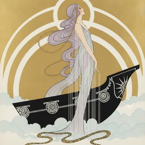 Lavender Silhouette Amidst Golden Concentric Arcs — Valentin Laurent De Courcey