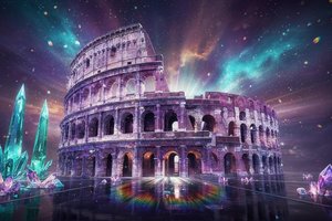 Eternal Resonance: The Colosseum In Crystalline Transcendence — Hélène Dubois