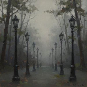 Echoes of the Silent Path: A Tonalist Study in Mist