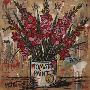 Crimson Echoes In Distressed Bloom: A Singular Study Of Nostalgic Floral Spontaneity — Laurent Caron