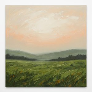 Ethereal Dawn Over Verdant Meadows In A Singular Masterpiece Of Light And Texture — Laurent Roche
